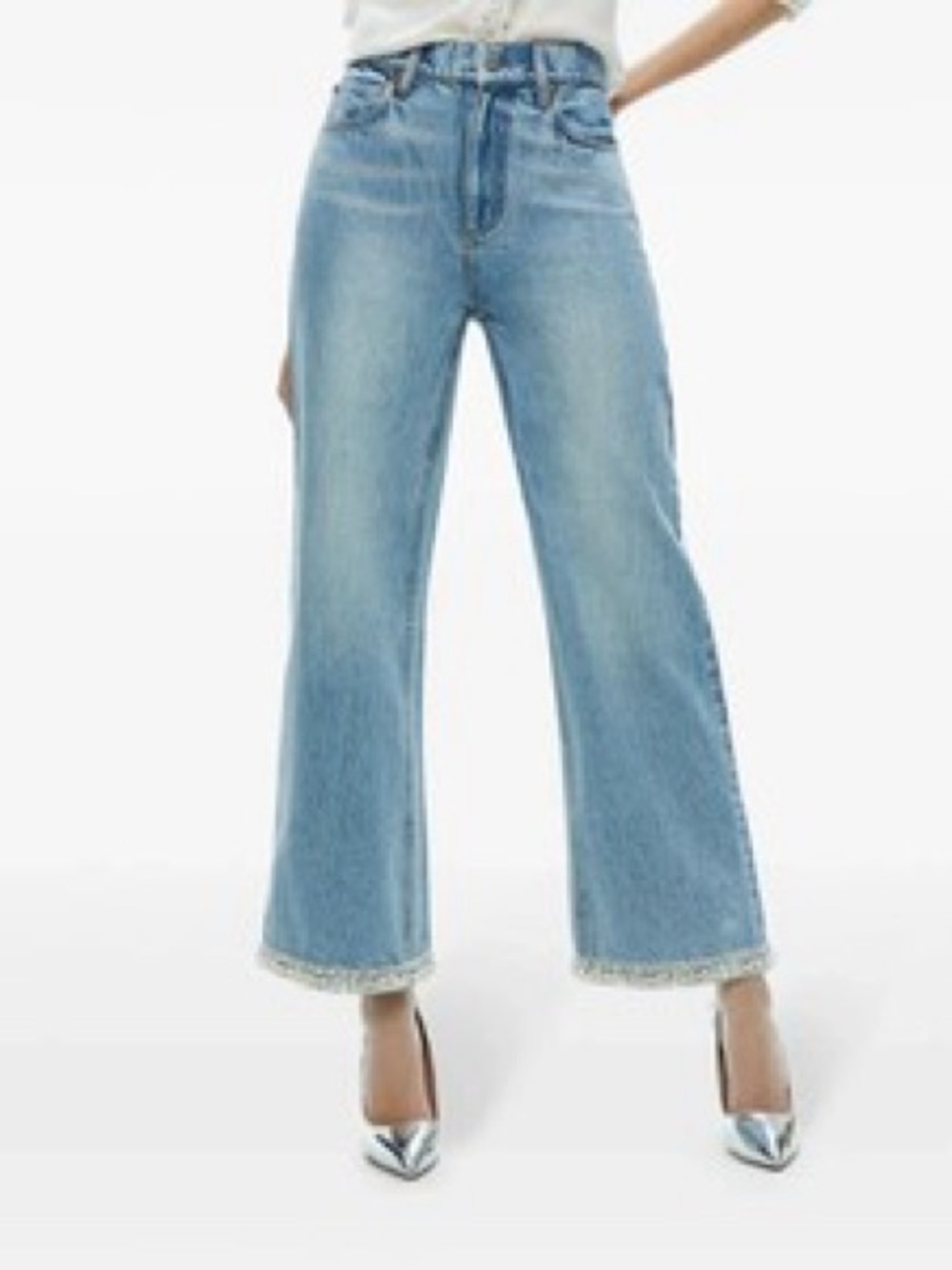 Alice + Olivia Ora High Rise Embellished Jeans